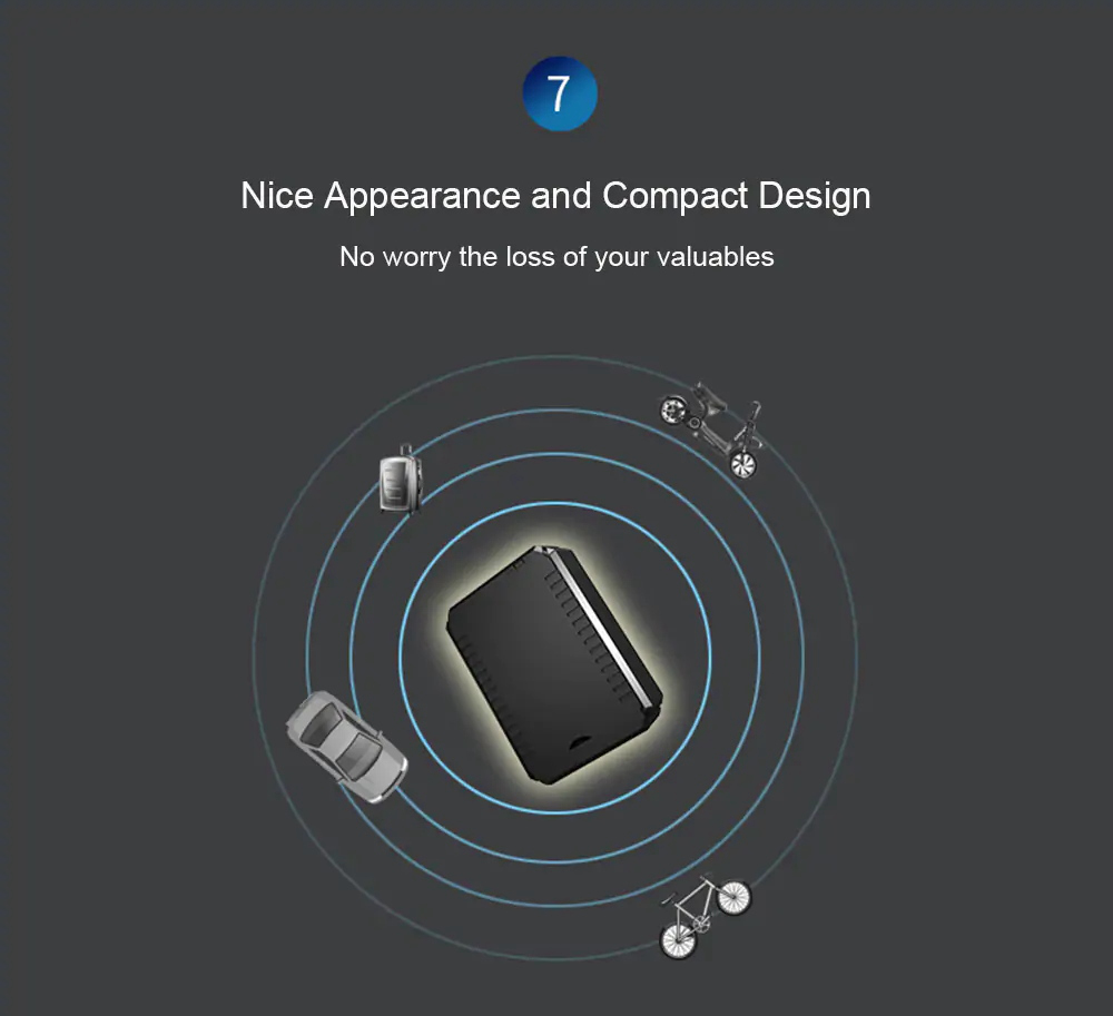 K6 Mini Vehicle Magnetic Anti-theft Locator GPS Positioner Electronic Fence Real-time Positioning Tamper Alarm - Black