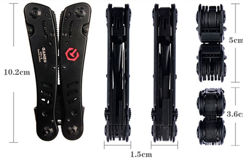 Ganzo G301-B Exquisite Multi Tool Pliers Auto Lock Design With Screwdriver Kit Rescue Tools For Outdoor Camping Hiking - Black