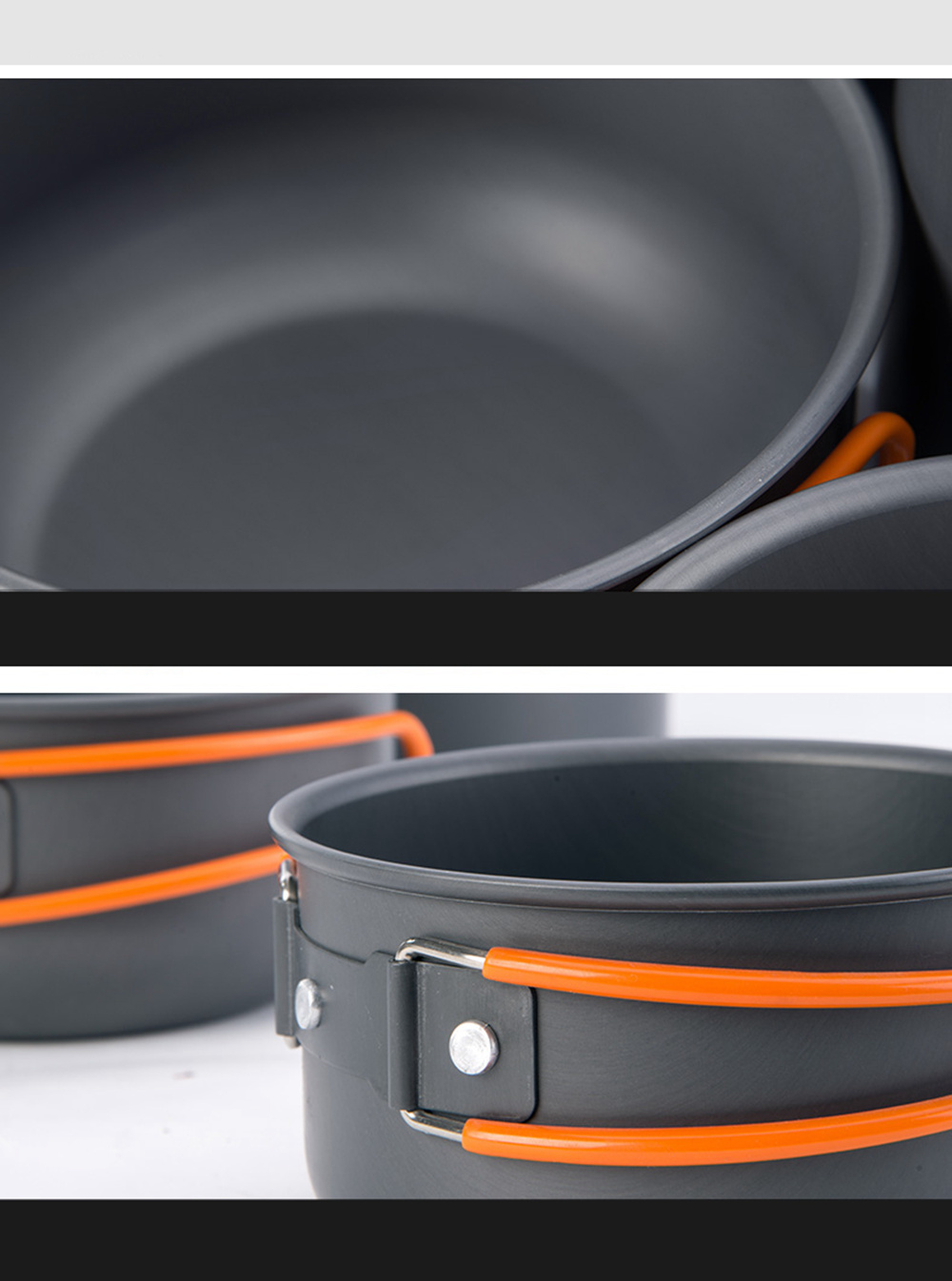 NatureHike Outdoor Utensil Portable Picnic Pot Set Light Weight For 2-3 Persons Picnic Barbecue Outdoor Camping - Gray