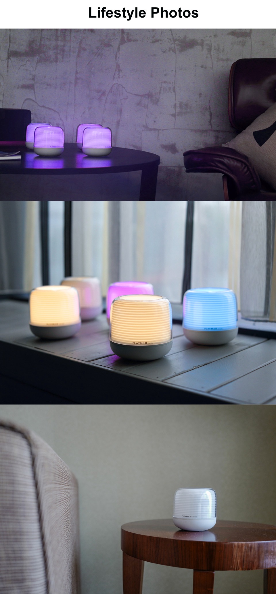 MIPOW BTL305 PLAYBULB Smart Remote Candle USB Charge Candle Holders Timer RGB Changeable Light Color Flameless LED Light