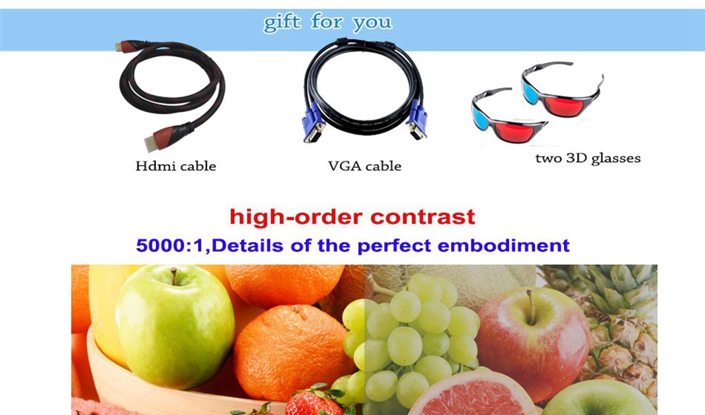 LED-96+ 5.8-inch Screen Projector LCD Screen + LED Light - White