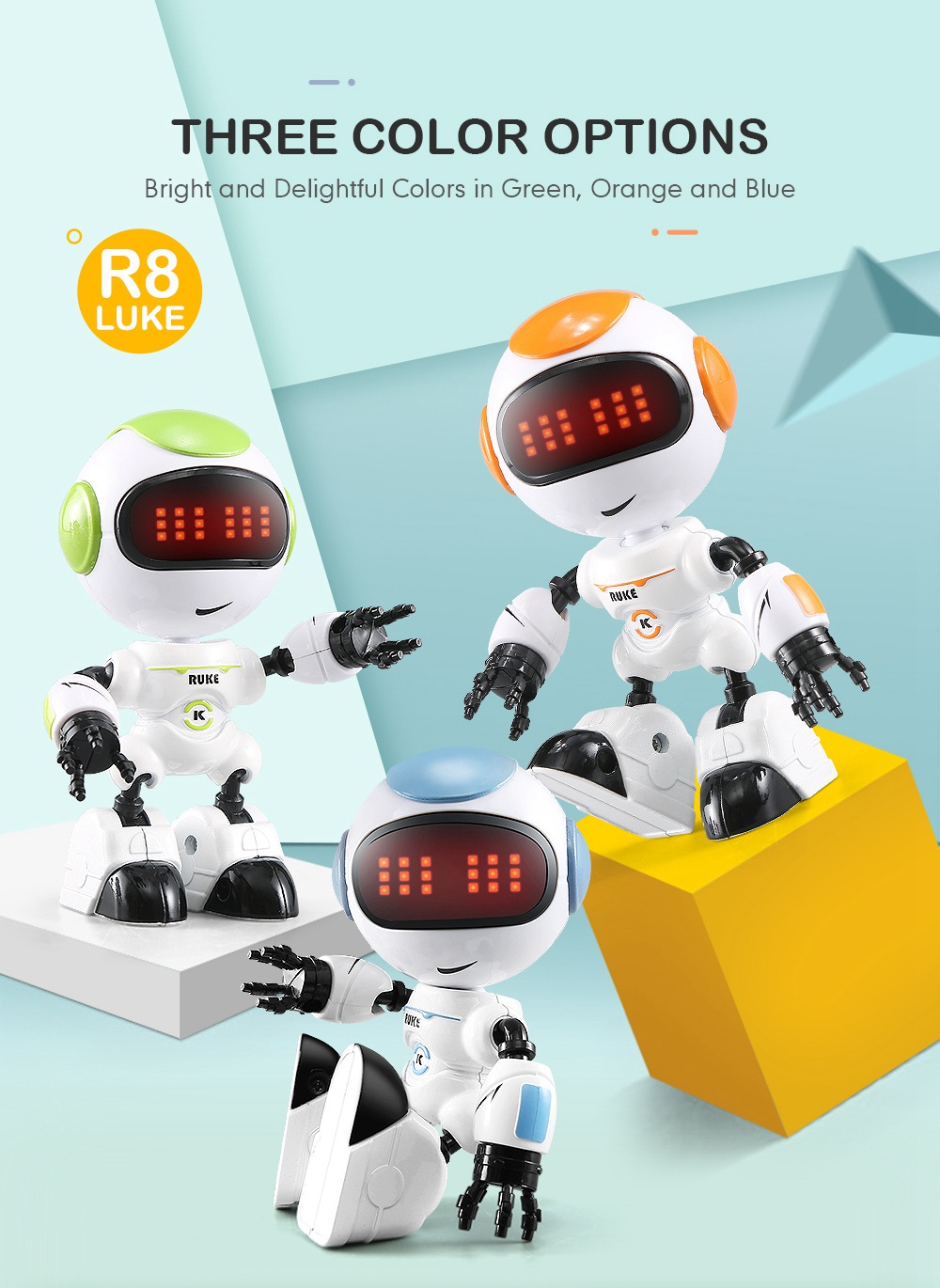 JJRC R8 LUKE Intelligent Robot Touch Response Alloy Body DIY Gesture RTR - Random Color