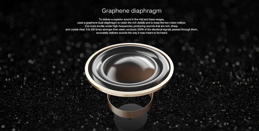 Xiaomi QTEJ03JY Ring Iron Earphone 2 Graphene Diaphragm Dynamic coil + Moving Iron Double Sound Unit - Black