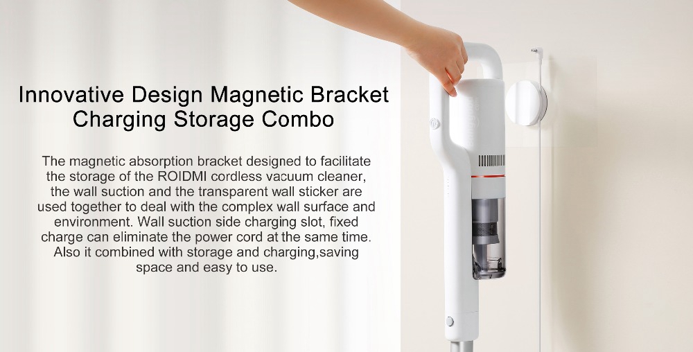 Xiaomi Roidmi F8 Smart Vacuum Cleaner App Remote Control 2500mAH Lithium-ion Battery with LED Night Light for Home Car -