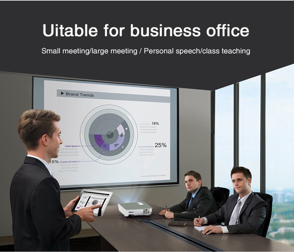 5.8-inch Screen Projector M5 LCD Screen + LED light - Black