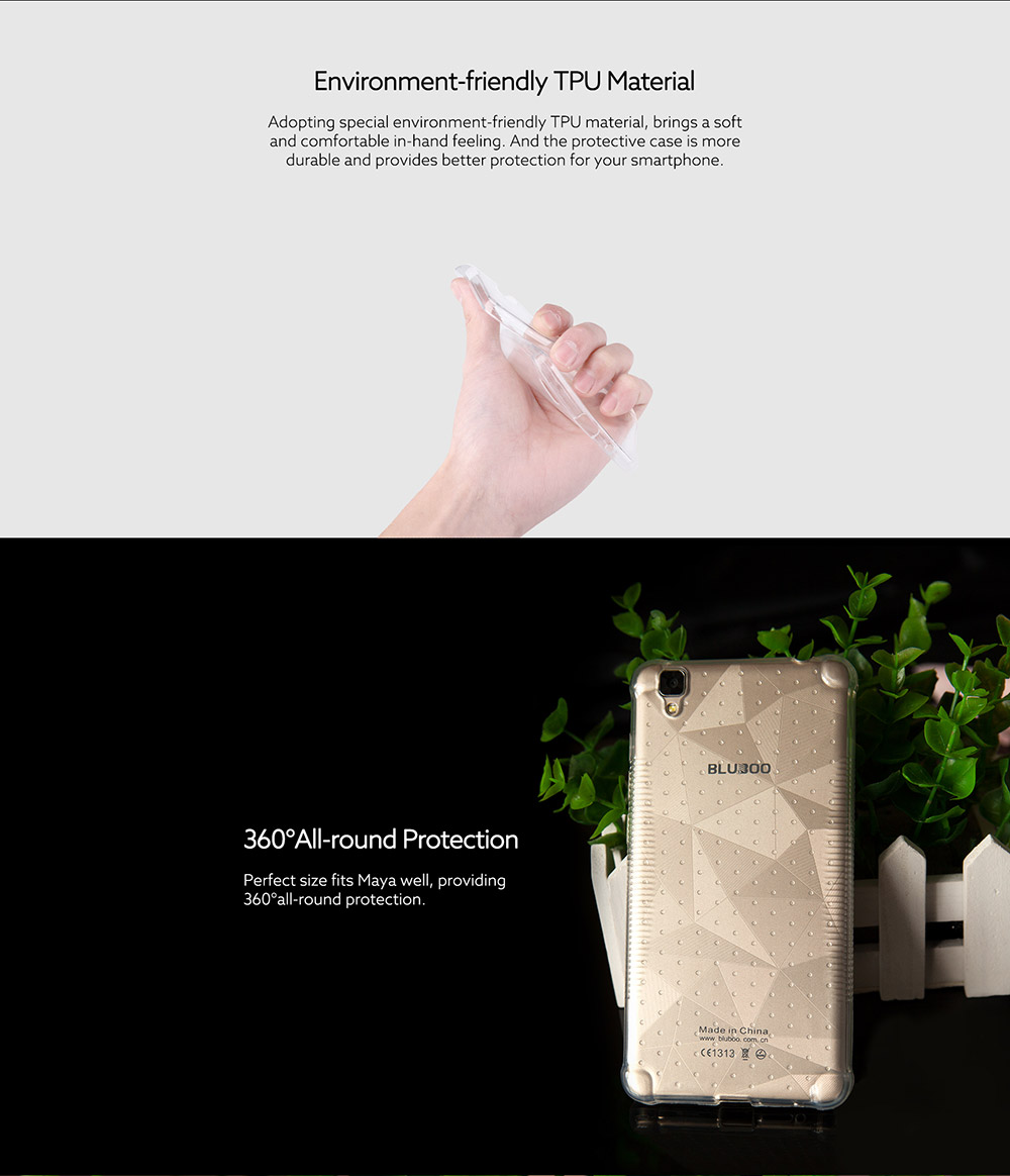 [HK Stock]Original Soft Case Silicone Protective Back Cover Phone Shell For BLUBOO Maya Smartphone - Transparent