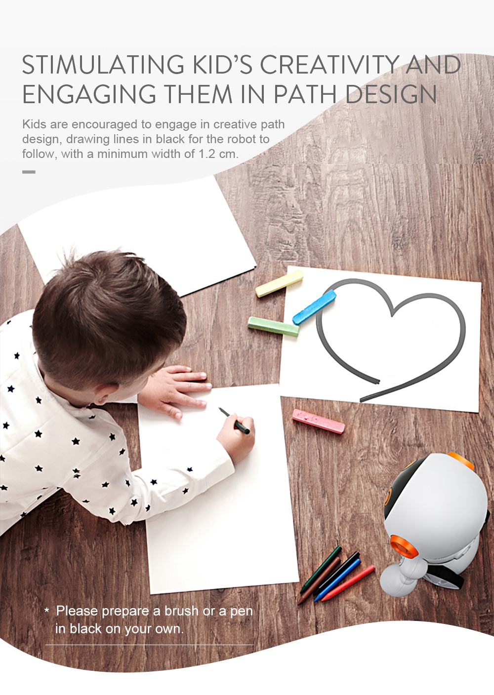 JJRC R6 CADY WIGI RC Robot Path Tracking Intelligent Programming with Light RTR - Orange