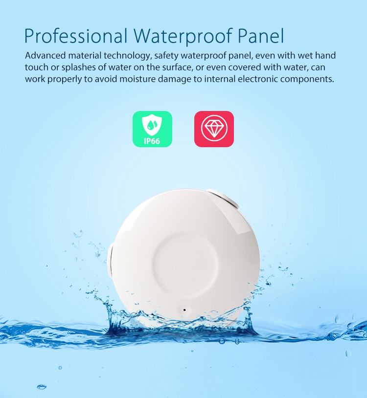 Geekbes NAS-WS02W Smart Water Flood Sensor Detect Water Leakage Wifi Replaceable Battery Waterproof APP Control - White