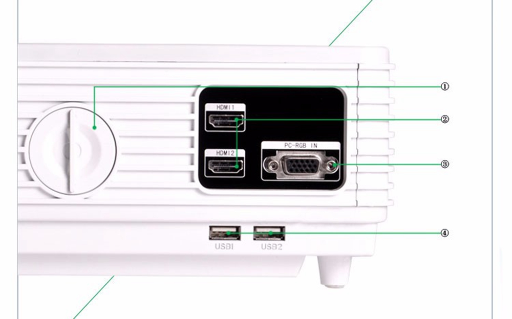 5.8-inch Screen Projector 96 LCD Screen + LED Light - White