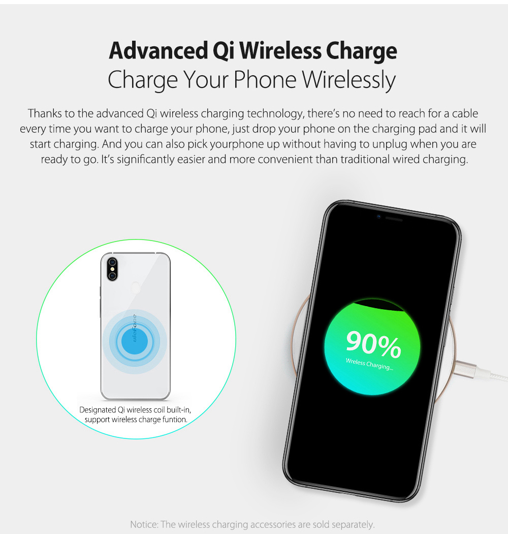 [HK Stock]Ulefone X 5.85 Inch 4G LTE Smartphone MTK6763 4GB 64GB 13.0MP+5.0MP Dual Rear Cameras Android 8.1 Face Unlock HD+ Screen - White
