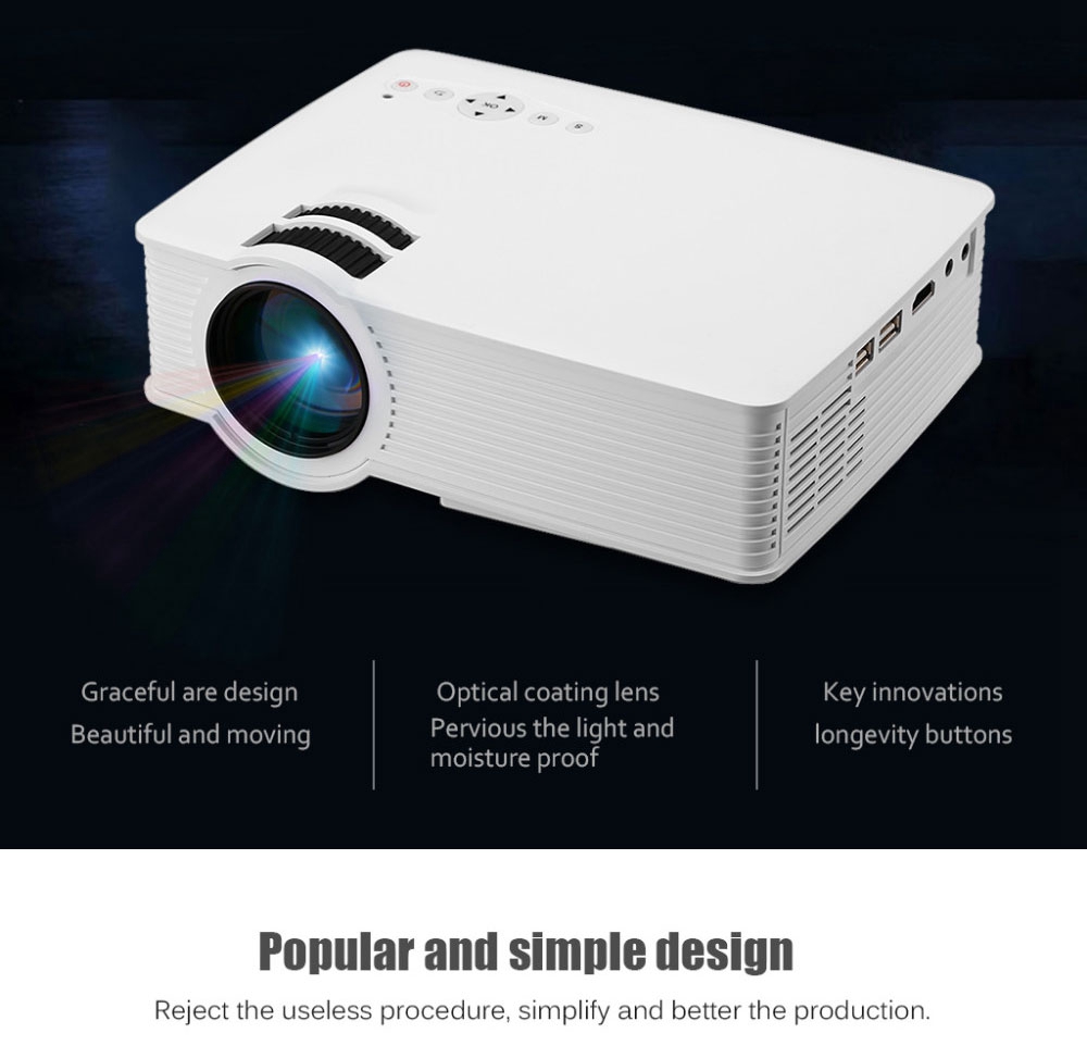 GP-9 4-inch Screen Projector LCD Screen + LED light - White