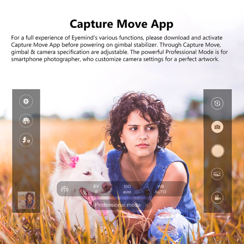 Beyondsky Eyemind 3-Axis Intelligent Handheld Gimbal for Smartphone - Black