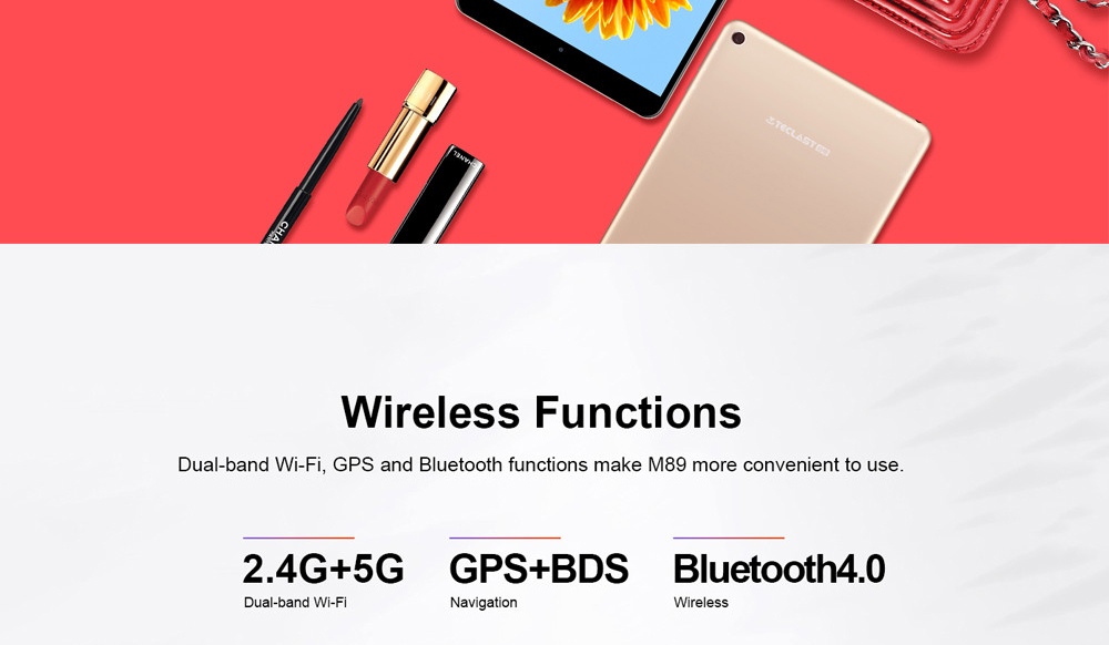Teclast M89 Tablet PC MT8176 Hexa Core GPS 7.9" IPS Retina Screen 2048*1536 3GB DDR3L 32GB eMMC Android 7.0 - Black+Gold