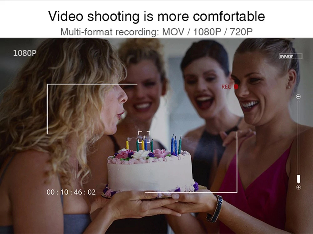 ZGPAX S222 Wearable Action Camera Sports DV DashCam Night Vision IP68 Waterproof Drop-resistant Dustproof FHD 1080P WIFI 140 Degree Wide Angle - Black