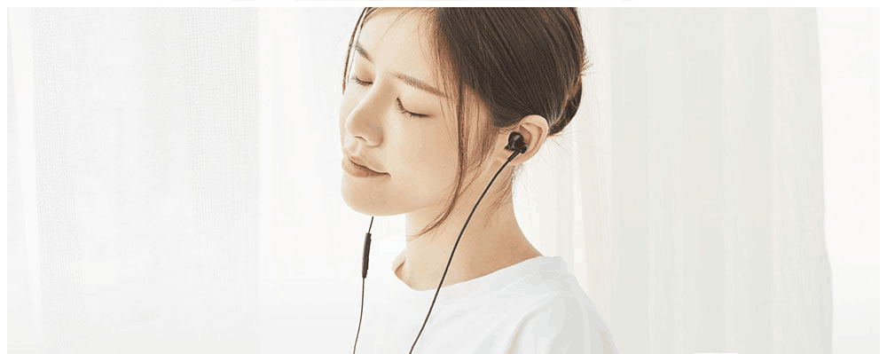 Xiaomi QTEJ03JY Ring Iron Earphone 2 Graphene Diaphragm Dynamic coil + Moving Iron Double Sound Unit - Black