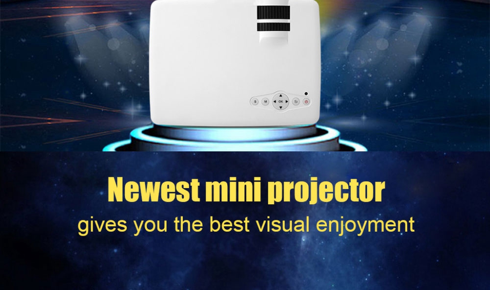 GP-9 4-inch Screen Projector LCD Screen + LED light - White