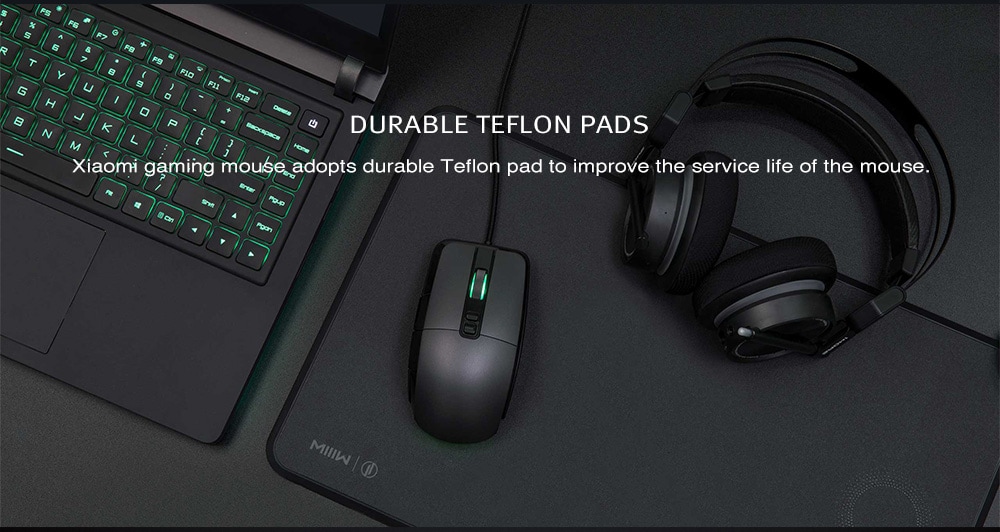 Xiaomi Gaming Mouse Wired/Wireless Dual Mode Switch 7200DPI 6 Programmable Buttons RGB Colorful Lights - Black