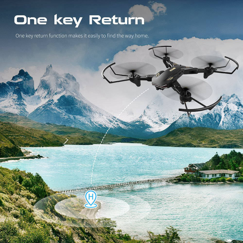 VISUO XS809S BATTLES SHARKS 720P WIFI FPV Foldable with HD Wide Angle Camera RC Quadcopter RTF Black - Two Battery