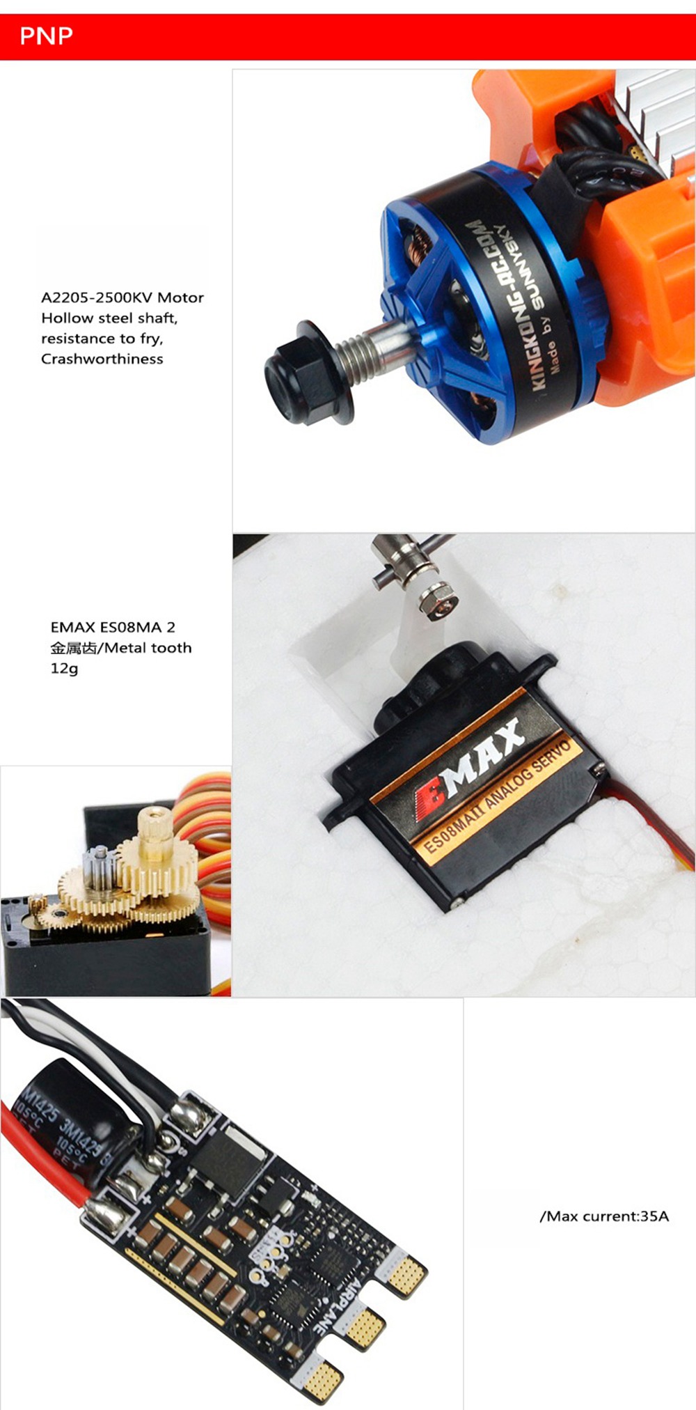 Kingkong/LDARC FPV WING 800X RC Airplane 768mm Wingspan EPO Kit Version - Orange