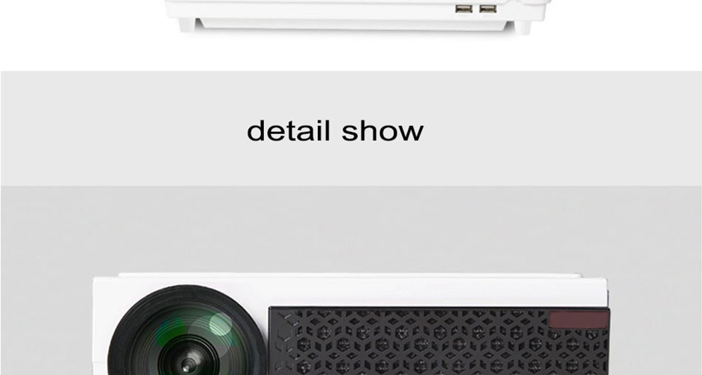 LED-96+WIFI 5.8-inch Screen Projector LCD Screen + LED light - White