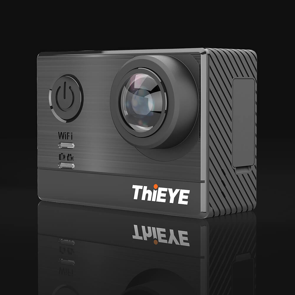 Original Thieye T5e WiFi 4K Action Camera Ambarella A12LS75 Sony IMX117 2.0" TFT LCD Screen 170 Degree Wide Angle Sports Camera - Black