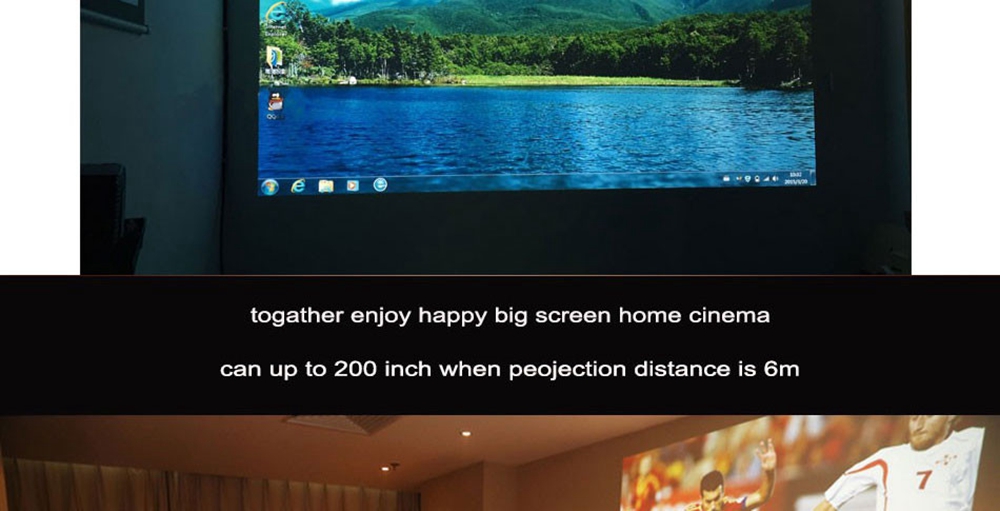 LED-96+WIFI 5.8-inch Screen Projector LCD Screen + LED light - White