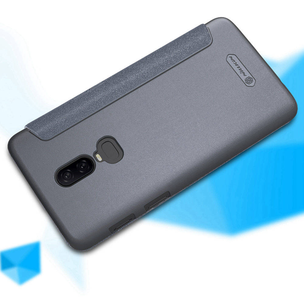 Nillkin Sparkle Series Leather Case For Oneplus 6 Protective Phone Shell - Golden