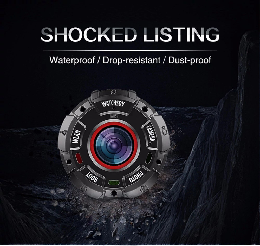 ZGPAX S222 Wearable Action Camera Sports DV DashCam Night Vision IP68 Waterproof Drop-resistant Dustproof FHD 1080P WIFI 140 Degree Wide Angle - Black