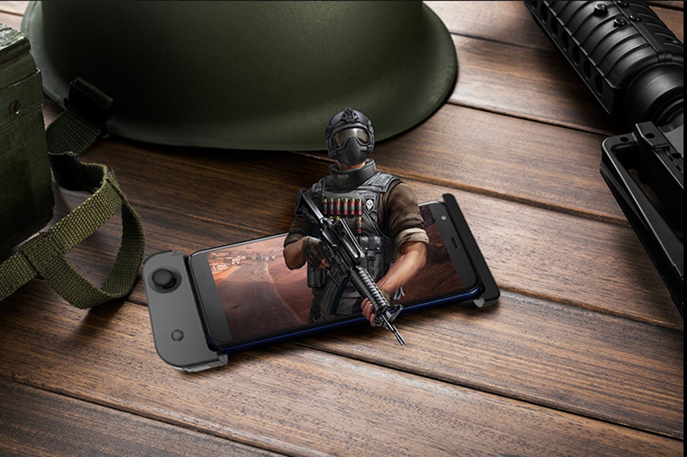HandJoy X-MAX Wireless Bluetooth 4.0 Singe-hand Game Controller with Telescopic Phone for Android/IOS Smartphone - Gray