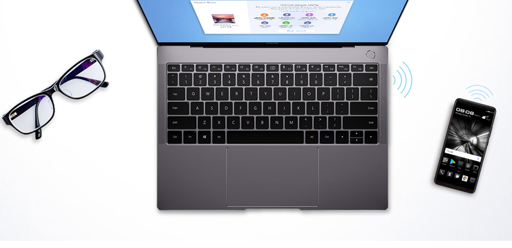 Huawei MateBook X Pro Laptop Intel Core i5-8250U Dual Core 13.9" 100% NTSC LTPS Screen 3000*2000 NVIDIA Geforce MX150 2GB DDR5 8GB DDR3 256GB SSD - Gray