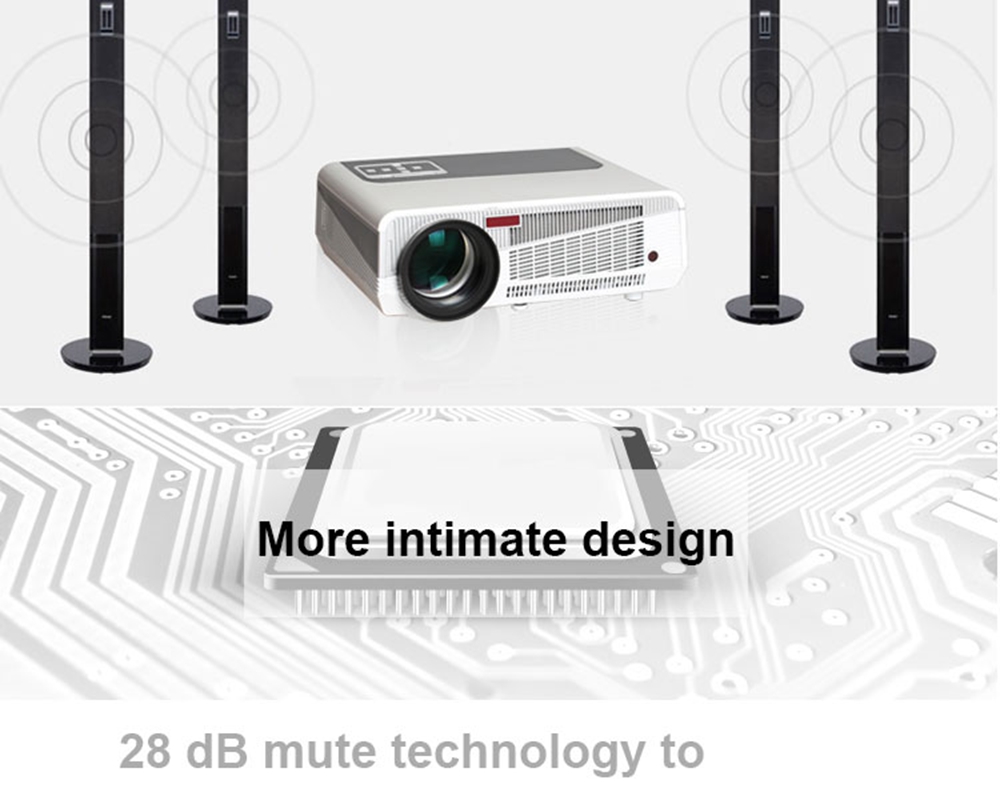 LED-86+WIFI 5.8-inch Screen Projector LCD Screen + LED light - White