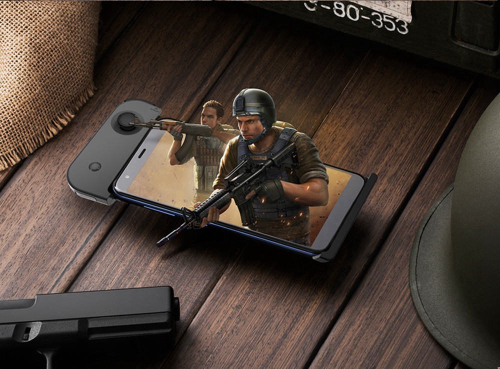 HandJoy X-MAX Wireless Bluetooth 4.0 Singe-hand Game Controller with Telescopic Phone for Android/IOS Smartphone - Gray