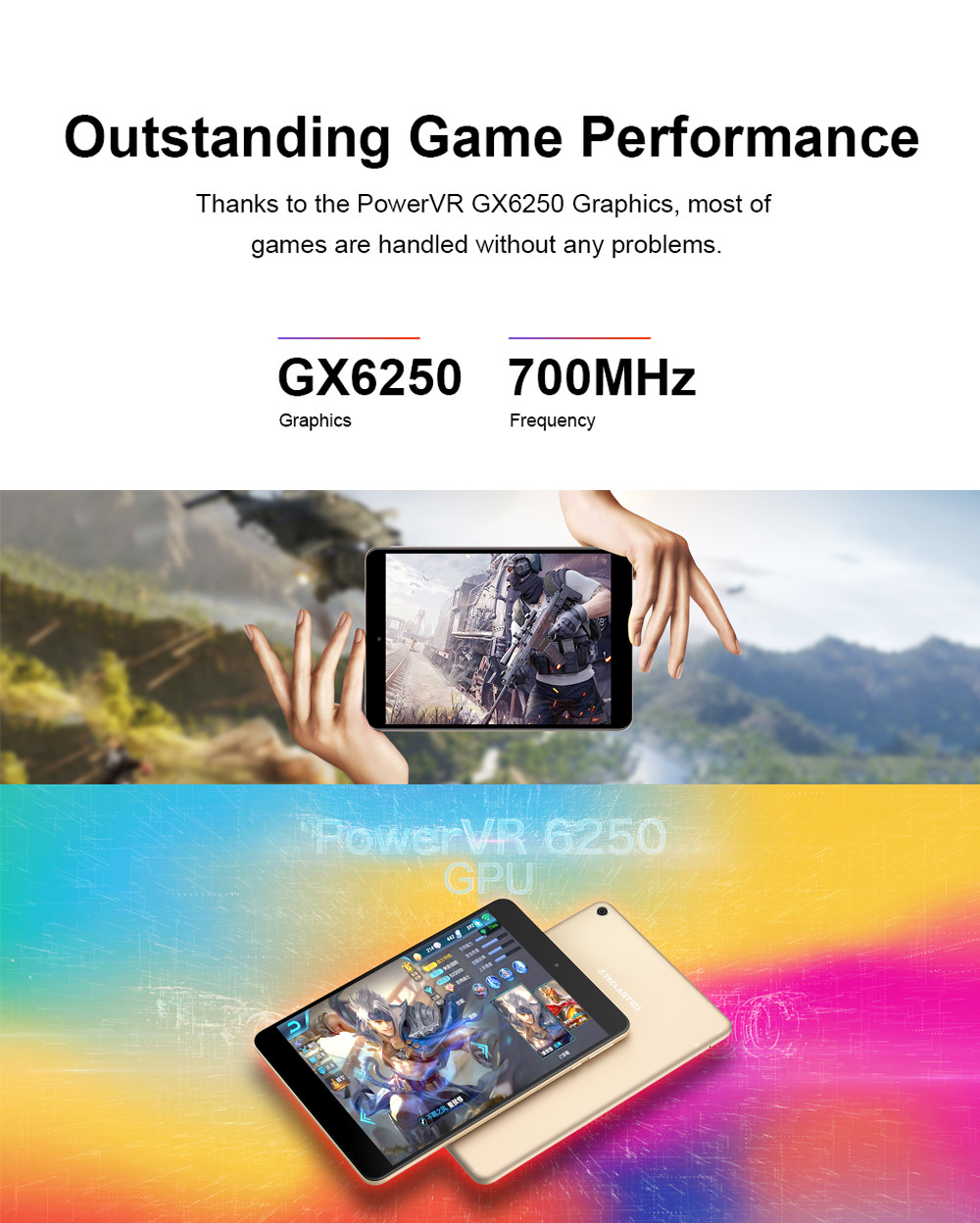 Teclast M89 Tablet PC MT8176 Hexa Core GPS 7.9" IPS Retina Screen 2048*1536 3GB DDR3L 32GB eMMC Android 7.0 - Black+Gold