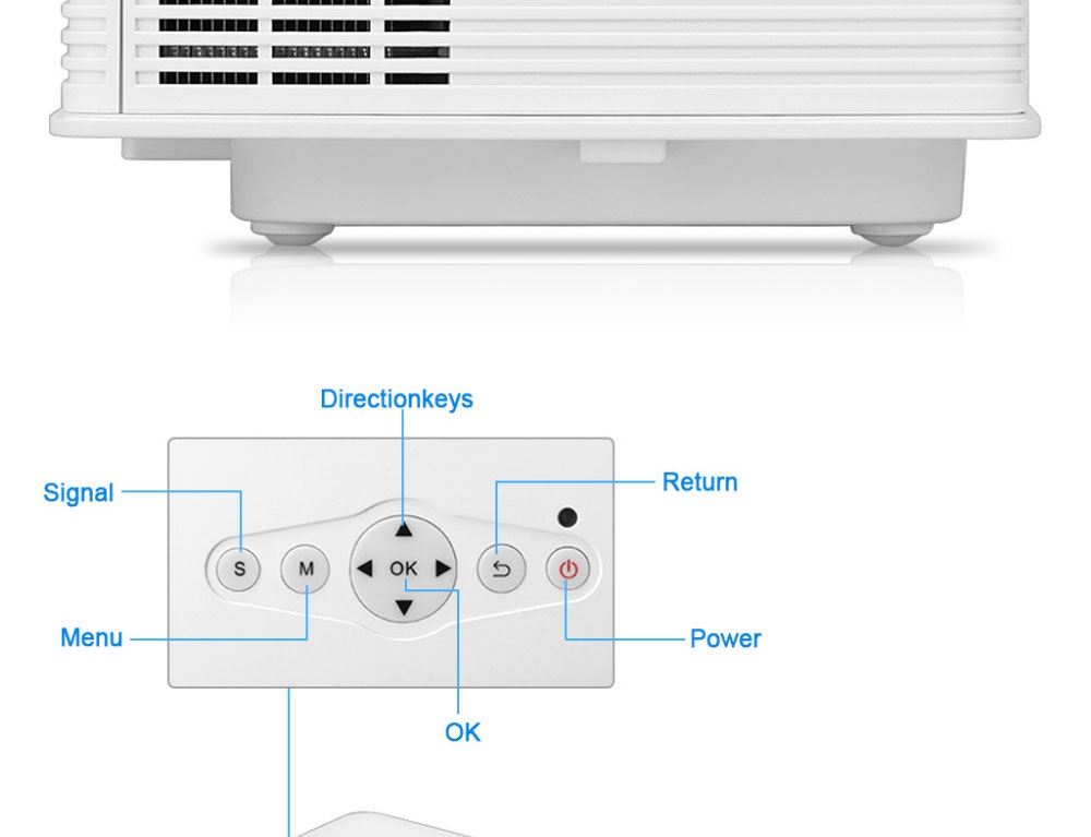 GP-9 4-inch Screen Projector LCD Screen + LED light - White