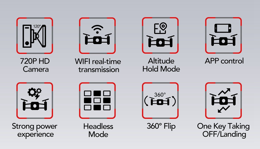 REDPAWZ R020 BLAST RC Quadcopter WIFI FPV 8520 Brushed Motor with HD 720P Wide-angle Camera Altitude Hold RTF - Blue