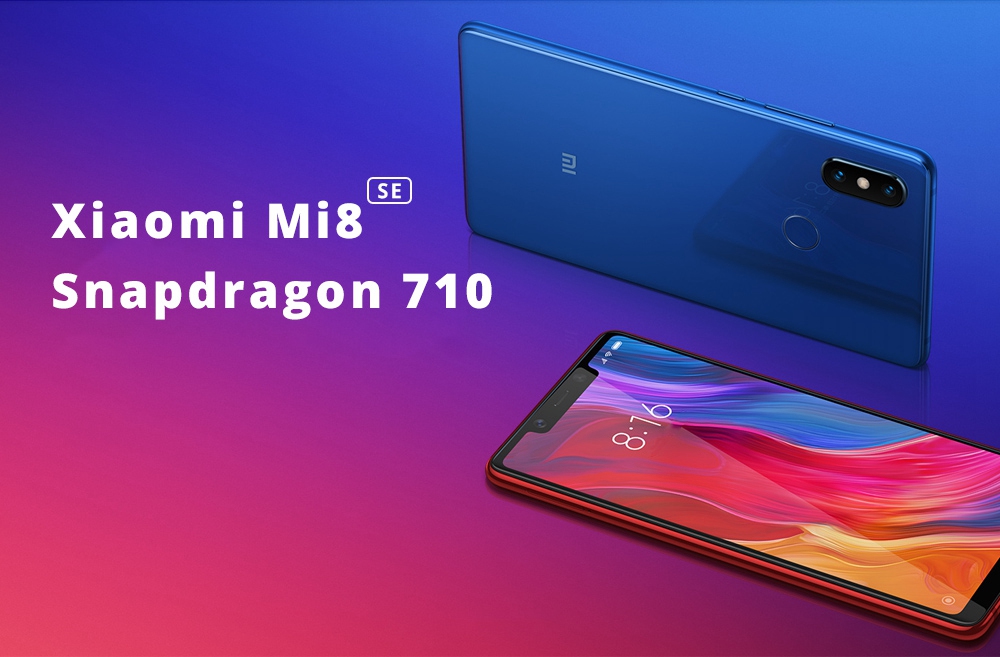 Xiaomi Mi8 SE 5.88 Inch 4G LTE Smartphone Snapdragon 710 4GB 64GB 12.0MP+5.0MP Dual AI Cameras MIUI 9 Infrared Type-C Face ID Fast Charge English and Chinese Version - Dark Gray