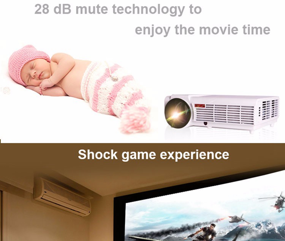 5.8-inch Screen Projector 96 LCD Screen + LED Light - White