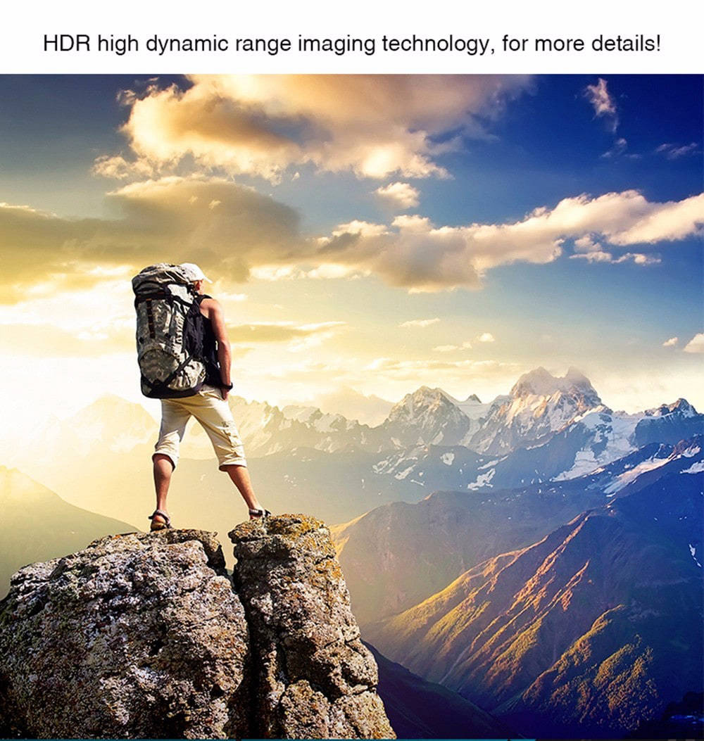 ZGPAX S222 Wearable Action Camera Sports DV DashCam Night Vision IP68 Waterproof Drop-resistant Dustproof FHD 1080P WIFI 140 Degree Wide Angle - Black