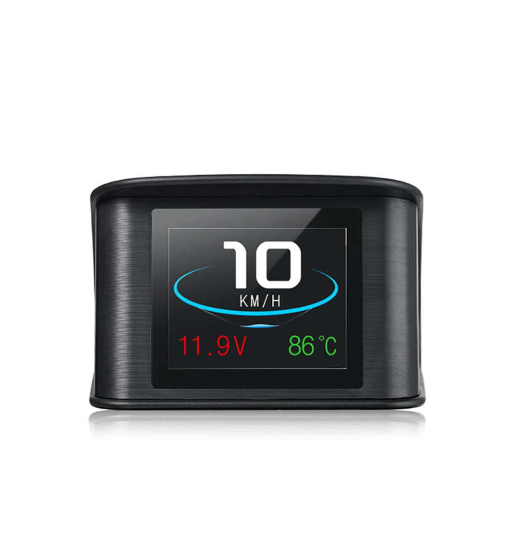 P10 2.6 Inch Universal OBDII Smart Head Up Display Car HUD Diagnostic Alarm LCD Display Speedometer Intelligent Digital Instrument - Black