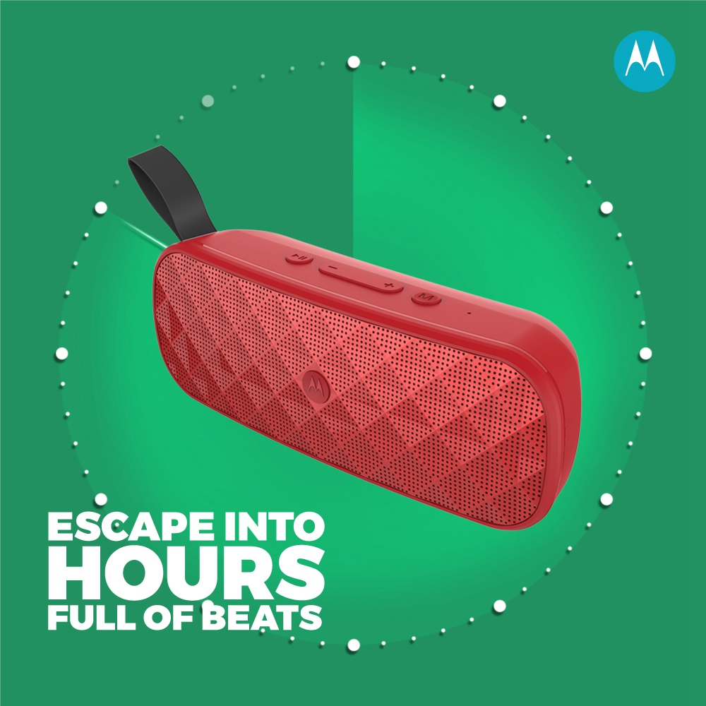 Motorola Sonic Play + 275 Bluetooth Speaker FM Enabled - Red