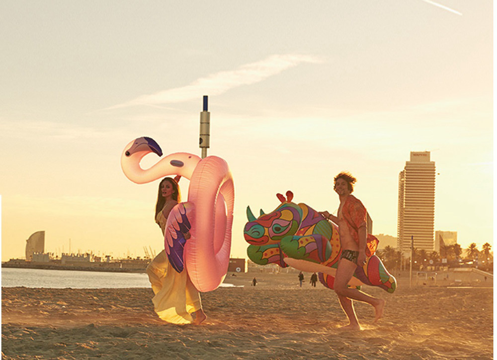 Xiaomi Mijia Bestway Painted Rhino Inflatable Ride-ons Summer Beach Water Pool Party Toys Safety Leakproof - Multicolored