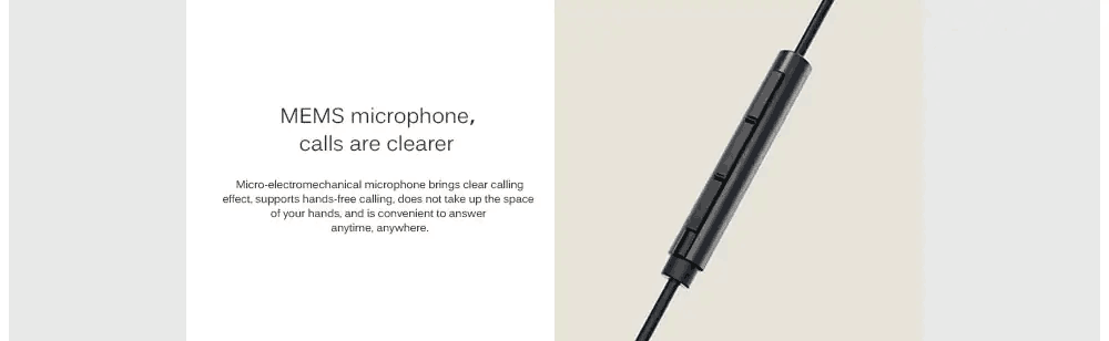Xiaomi QTEJ03JY Ring Iron Earphone 2 Graphene Diaphragm Dynamic coil + Moving Iron Double Sound Unit - Black