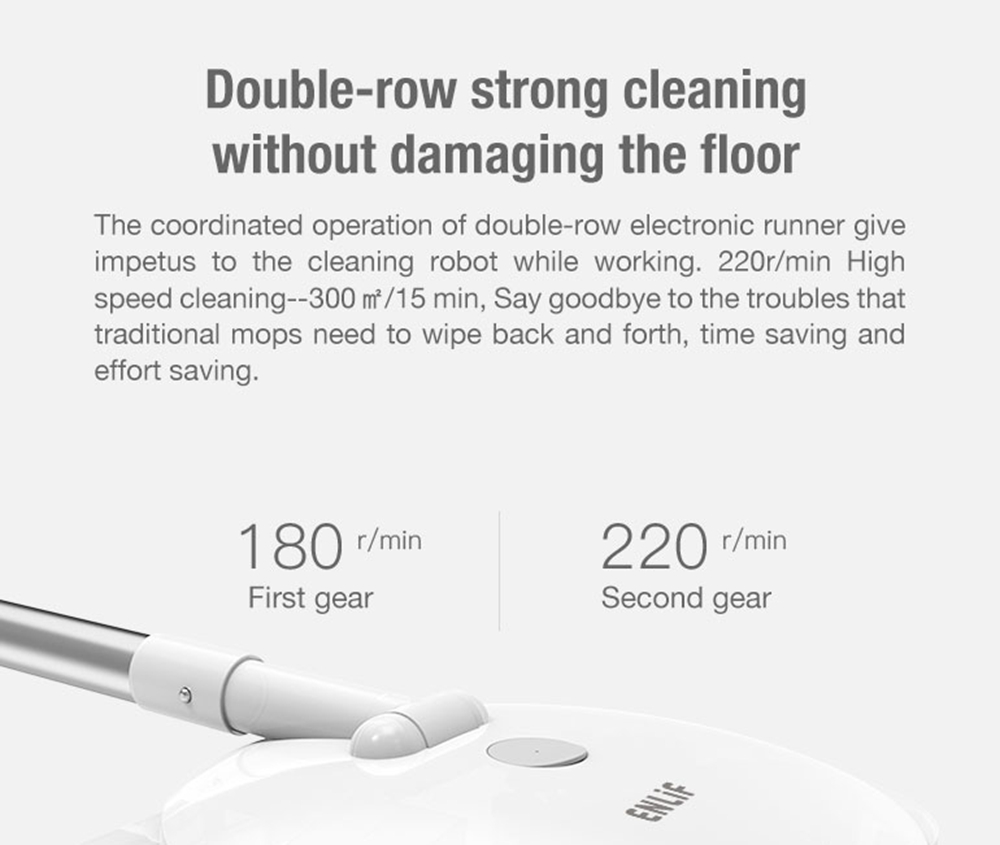 ENLif Cordless Smart Floor Cleaning Robot Wet and Dry Sweeping Robot- White
