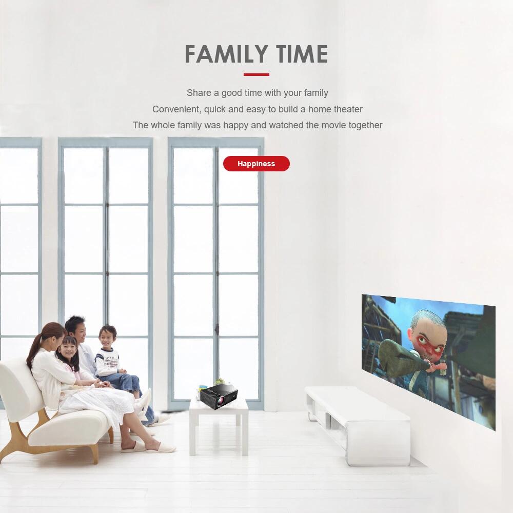 Cheerlux C7 Projector LCD 1500Lum support 720P 1080P HDMI/USB/VGA(PC)/Composite AV/Headphone/SD Port