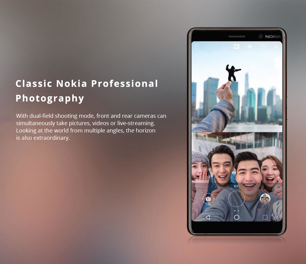 Nokia 7 Plus 6.0 Inch 4G LTE Smartphone Snapdragon 660 Octa Core 4GB 64GB 12MP+13MP Dual Rear Cameras Android Oreo Touch ID - Black