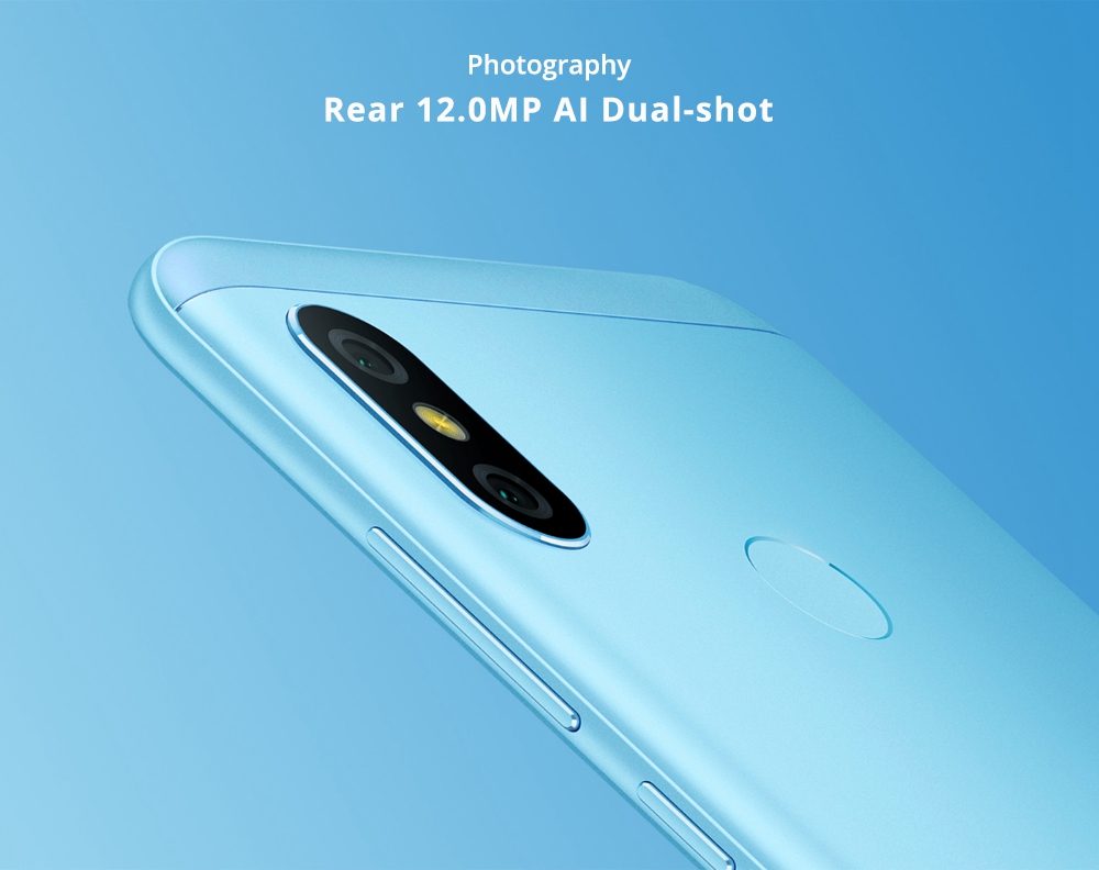 [HK Stock][Official Global Version]Xiaomi Mi A2 Lite 5.84 Inch Full Screen 4G LTE Smartphone Snapdragon 625 4GB 64GB 12.0MP+5.0MP Dual Rear Cameras Android 8.1 4000mAh Touch ID - Gold