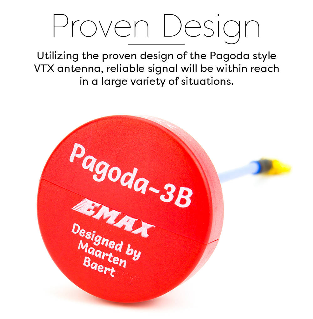 Emax Pagoda 3B 5.8G 90mm FPV VTX Antenna RHCP MMCX - Red