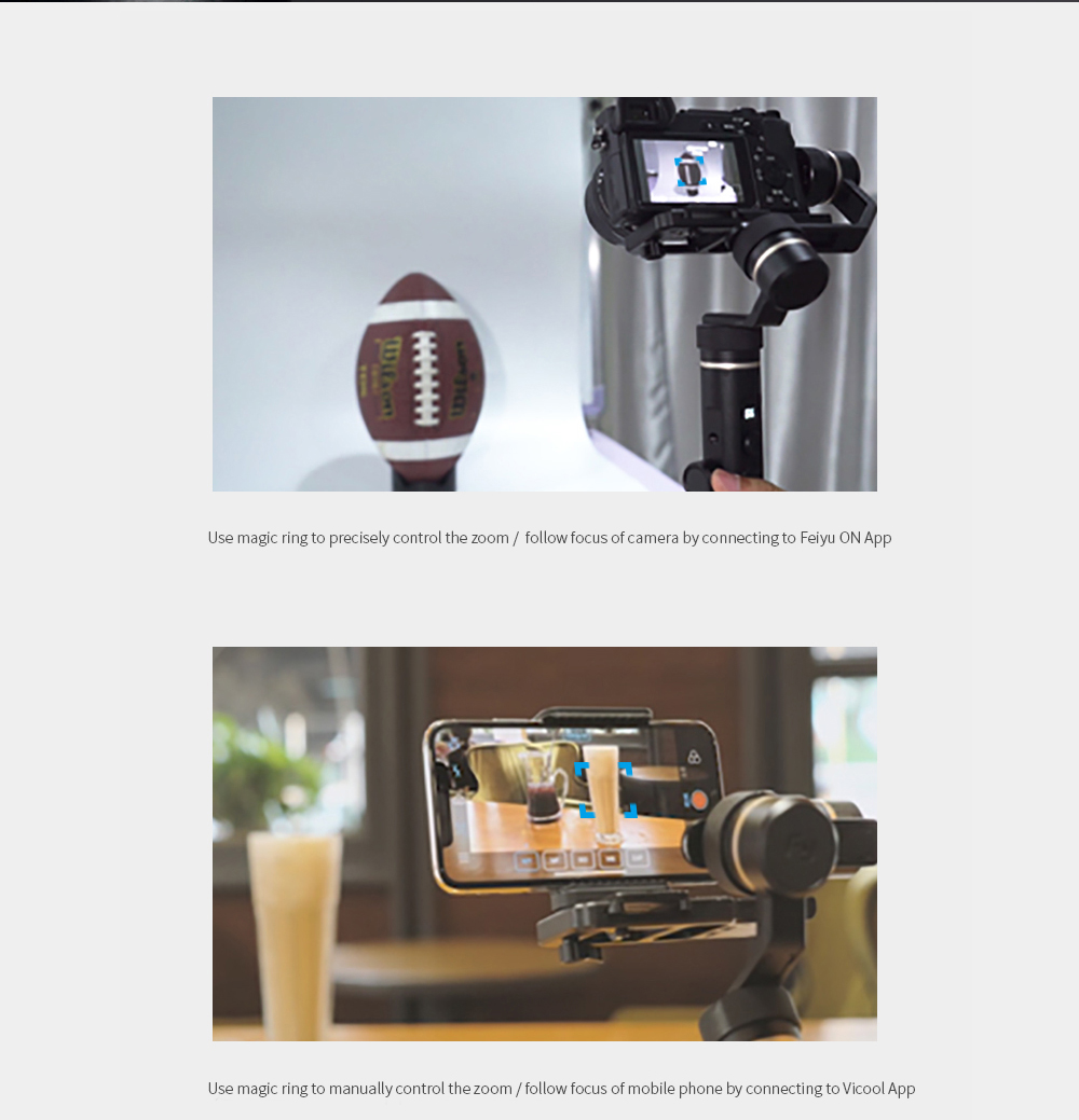 Feiyu Tech G6 Plus WiFi Bluetooth Dual Module 3-Axis Brushless Handheld Gimbal Stabilizer for Action Camera Smartphone