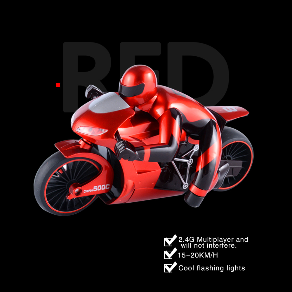 CSRC-22 2.4G 1:16 Drift RC Motorcycle with LED Light RTR - Blue