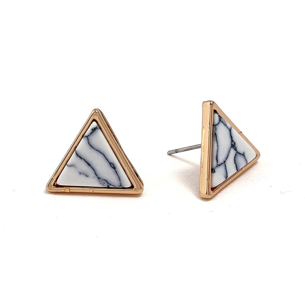 Female Stylish jewelry Triangle Stone Shape Earrings for Women Jewelry - Gold